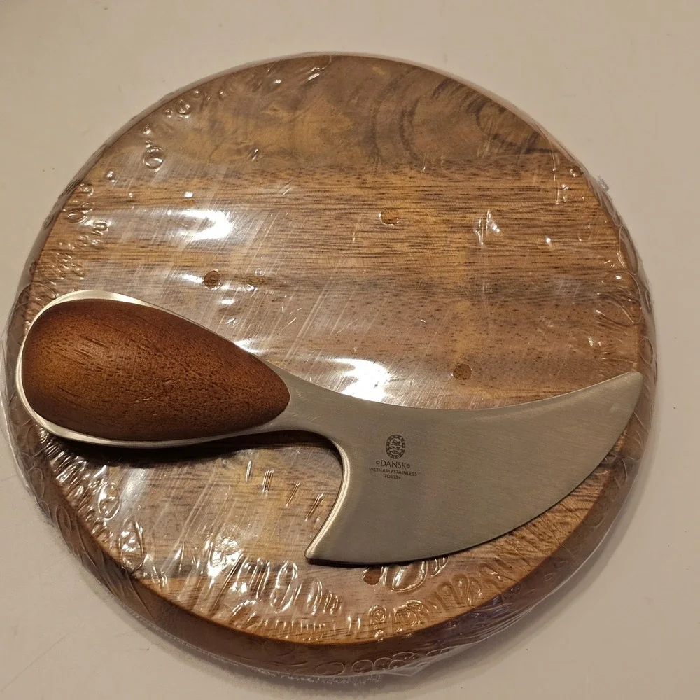 Dansk Vivianna Citrus Board and Knife Set Wood Stainless Steel Torun Vintage NOS